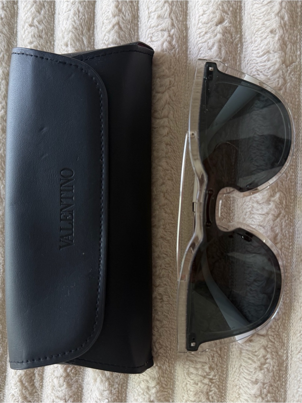 Valentino Black Sunglasses Case with Clear Frame Sunglasses